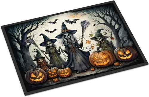 Miniatura 41 de Caroline's Treasures DAC2223MAT - Felpudo espeluznante de Halloween con gato negro de 18 x 27 pulgadas, tapete para puerta delantera