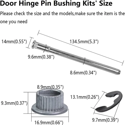 Miniatura 6 de Kit de reparación de pasador de bisagra de puerta y buje compatible con Chevy GMC 1500 2500 3500 C1500 C2500 C3500 K1500 K2500 K2500 Tahoe Suburban