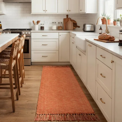 Miniatura 80 de Collive Alfombra Larga para Pasillo de 2.6' x 7', Alfombras Lavables para Interiores de Entrada, Alfombras de Cocina Trenzadas Tejidas Beige/Crema