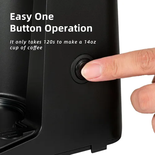 Miniatura 4 de Cafetera de una sola porción K Cup 2 en 1, tamaños de preparación de 6 a 14 oz, apagado automático y filtro reutilizable, uso de cápsulas de café