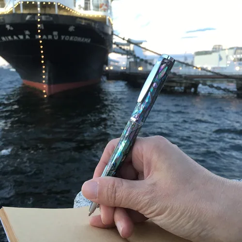 Miniatura 5 de Bolígrafo LACHIEVA LUX de concha de abulón, regalo de lujo para hombres y mujeres, recarga alemana P900M de 1.0 mm, bolígrafo ejecutivo en caja