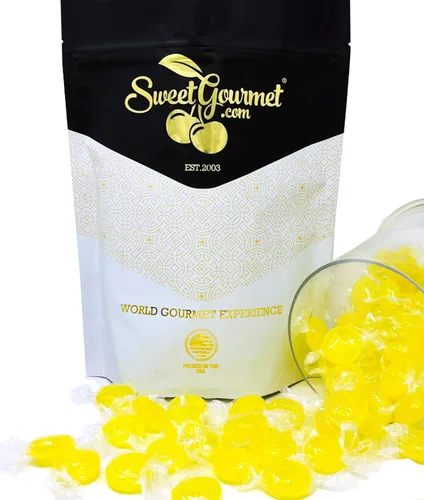 SweetGourmet Caramelos duros de limón sin azúcar, envueltos individualmente, bolsa de 1 libra, sin gluten, keto, vegano