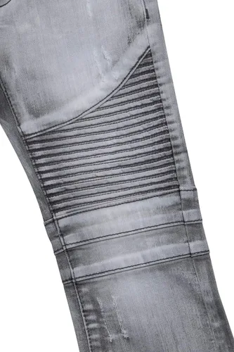 Miniatura 4 de X RAY Pantalones de mezclilla para bebé, cintura elástica en el interior, rasgados, moto, pantalones de mezclilla desgastados