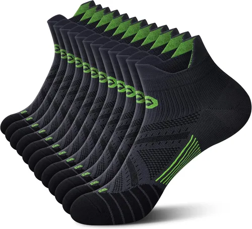 Miniatura 14 de Calcetines de compresión al tobillo PAPLUS para hombres y mujeres 2/4/6 pares, calcetín de compresión de corte bajo para correr con soporte