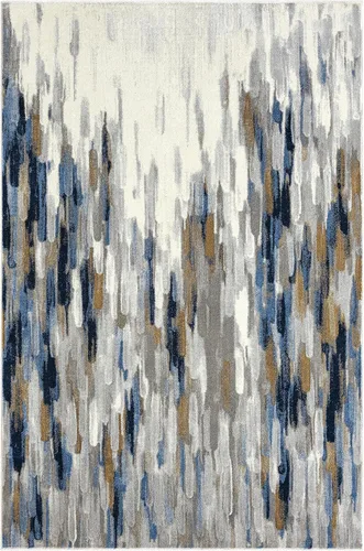 Miniatura 3 de Abani - Colección Porto - Alfombra de área - Diseño abstracto gris/azul - 4' x 6' - Fácil de limpiar - Duradera para niños y mascotas - Sin