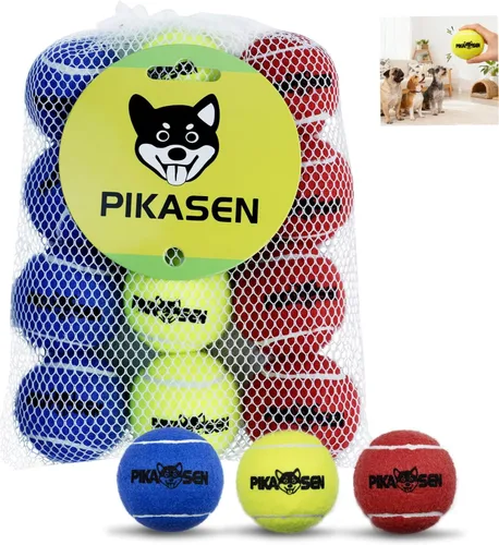 Pelotas de tenis chirriantes para jugar con mascotas en 3 tamaños, pelotas fuertes de primera calidad para perros y cachorros, para entrenar, jugar