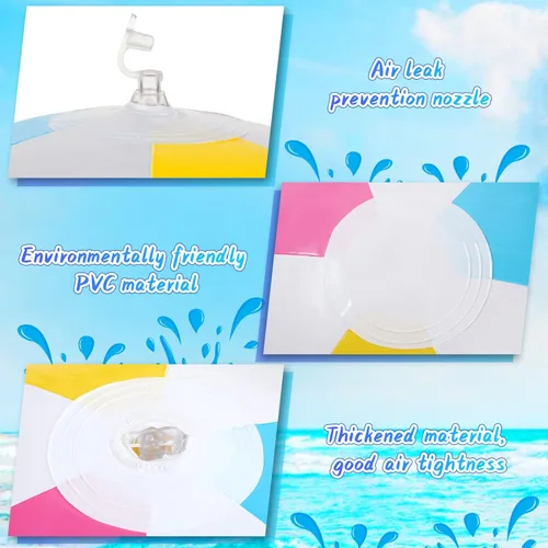 Miniatura 3 de Tatuo Pelotas de playa inflables de 12 pulgadas, 3 unidades, pelota de playa para piscina, pelotas flotantes para actividades al aire libre