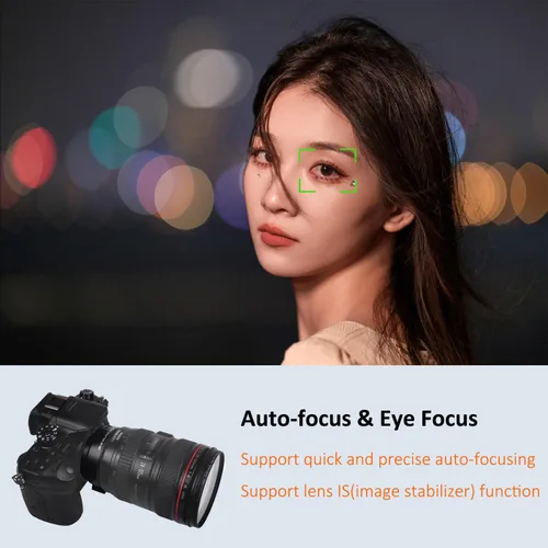 Miniatura 7 de Adaptador de lentes de enfoque automático EF-M1 de metal compatible con lentes Canon EF para cámaras Iumix/oIympus/bmpcc Micro Cuatro Tercios (M4/3)
