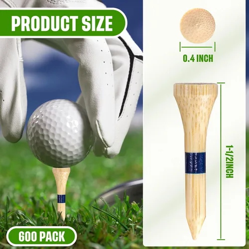 Miniatura 2 de Mudder Camisetas de golf a granel de bambú de madera para hombres, accesorios de pelotas de madera multicolor
