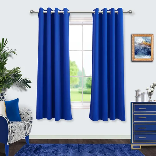 Miniatura 41 de Mrs.Naturall Cortinas Azul Real para Dormitorio, Cortinas Opacas Cortas Medianas Azul Cobalto para Cocina Decoración de Habitación de Adolescentes