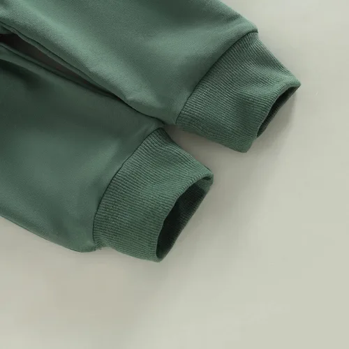Miniatura 48 de Conjunto de 2 piezas de sudadera de manga larga con cuello redondo y pantalones casuales para bebés y niños pequeños