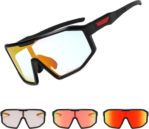 Miniatura 12 de Gafas de ciclismo fotocromáticas para hombres y mujeres, gafas de sol deportivas transparentes, para montar en bicicleta de montaña, MTB
