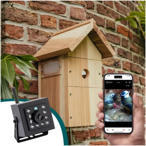 Miniatura 2 de Casa de pájaros inteligente con cámara – Caja de pájaros para exteriores WiFi HD de 1440p Caja nido para petirrojos, llaves, golondrinas
