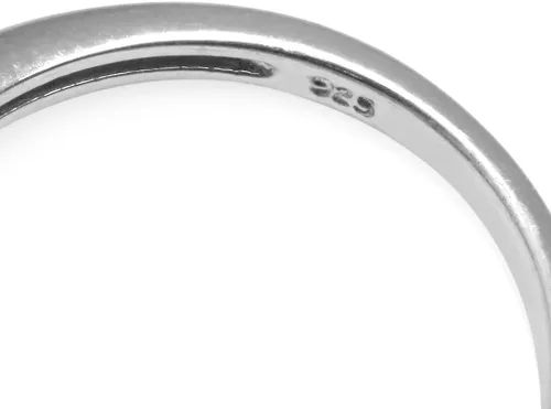 Miniatura 4 de Silvershake Anillo de plata de ley 925 chapada en oro blanco con piedras preciosas auténticas, para mano derecha o para vestir