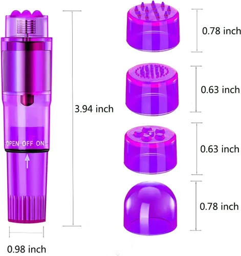 Miniatura 2 de Mini portátil pequeño masaje vibratorio herramienta corporal 4 cabezas masajeador bolsillo juguete para mujeres cuello, hombro, cara, espalda pies