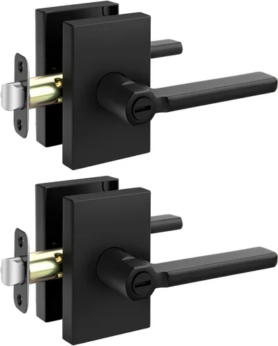Miniatura 40 de Goldenwarm Manijas de puerta ficticias doradas, aleación de zinc resistente, palanca de puerta interior sin giro para pasillo y armario, perilla