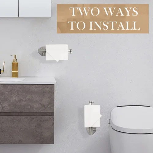 Miniatura 5 de JOPOFI Portarrollos de papel higiénico - Portarrollos de papel higiénico autoadhesivo para montaje en pared para baño, acero inoxidable SUS 304