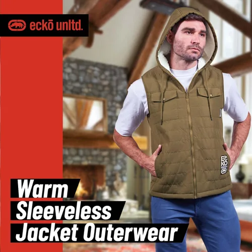 Miniatura 4 de Ecko Unltd Sleeveless Sherpa Lined Puffer Vest Mens Winter Travel Vest