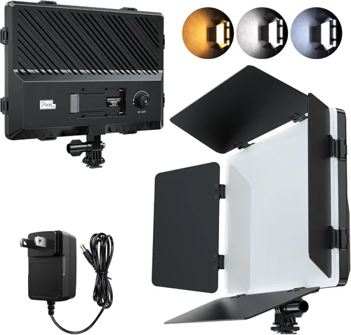 Pixel Panel de luz de video LED, iluminación para cámara de fotografía, 20 W, bicolor, regulable, 2500-6500 K, luces LED de transmisión de estudio,