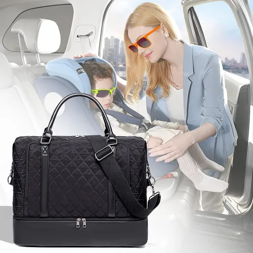 Miniatura 5 de CAMTOP - Bolsa de viaje de fin de semana para mujer, bolsa de lona con espacio para laptop de15.6 pulgadas