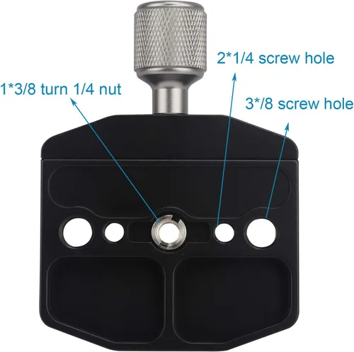Miniatura 6 de Abrazadera de liberación rápida de 2.756 in compatible con placa de estilo Arca Swiss para trípode Ballhead asiento universal de cambio rápido