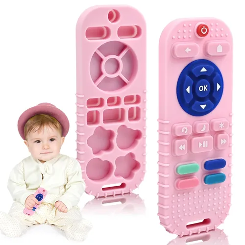 Miniatura 9 de Mordedores para aliviar la dentición, juguetes para bebés de 3 a 6 a 12 meses, regalos de silicona de grado alimenticio, control remoto, juguetes