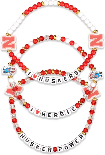 Miniatura 107 de FOCO NCAA unisex-adulto Paquete de 3 Pulseras de la Amistad con Cuentas con Logotipo de Equipo Universitario de la NCAA Oficialmente Licenciadas