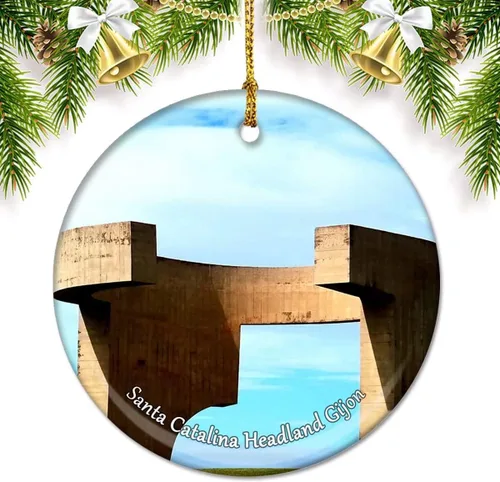 Miniatura 4 de España Puente Romano Catedral Salamanca Adornos de Navidad para árbol Colgante de cerámica Adorno de doble cara Decoración Regalos de Navidad