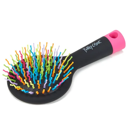 Punky Wet Brush - Cepillo desenredante para cabello con espejo, cepillo desenredante antiencrespamiento para cabello húmedo y seco, cerdas