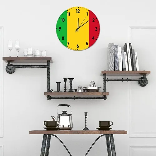 Miniatura 18 de Cheyan Reloj de pared con bandera de Canadá de 12 pulgadas, silencioso, sin tictac, de PVC, funciona con pilas, reloj redondo decorativo, regalo