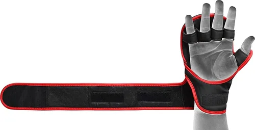 Miniatura 9 de Guantes RDX MMA para artes marciales, boxeo, entrenamiento de combate, guantes híbridos de palma abierta para hombres y mujeres, cuero maya hide