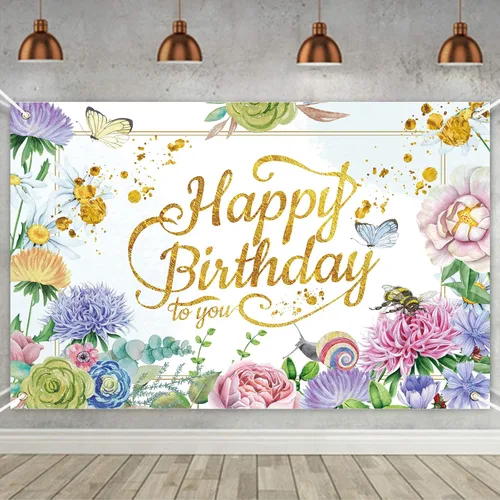 Pancarta de fondo de fotografía de cumpleaños de jardín de flores rosas para decoración de fiesta de mujeres