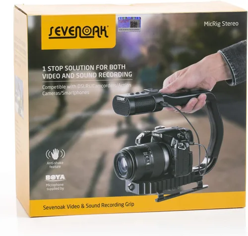 Miniatura 9 de Agarre de mango de video con micrófono integrado para DJI OSMO, estabilizador de mano universal de cámara Sevenoak Micrófono estéreo integrado