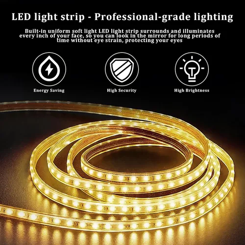 Miniatura 7 de Espejo de baño LED con luces, espejos de pared de 36 x 24 pulgadas con antiempañamiento, regulable, retroiluminado + luz frontal, 3 modos