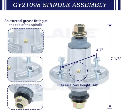Miniatura 3 de Paquete de 3 unidades de conjunto de husillo GY21098 que reemplazan a GY20454 AUC15811 GY20962 para John Deere 145, 155C, 92H, D140, D155, D160