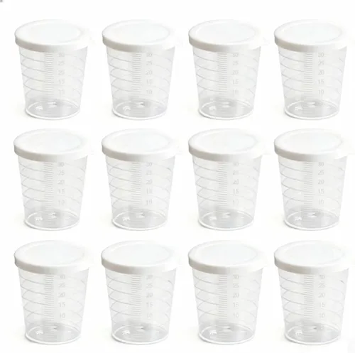 Miniatura 10 de 6 vasos de plástico de laboratorio de 3.4 fl oz, tazas medidoras transparentes con escala graduada y boquilla de vertido para experimentos