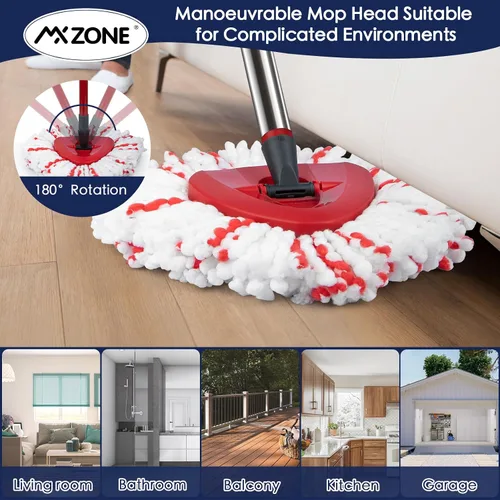 Miniatura 4 de Mango de base de repuesto para cabezal de trapeador giratorio compatible con el sistema O Cedar EasyWring de 1 tanque, paquete de 3 unidades con un