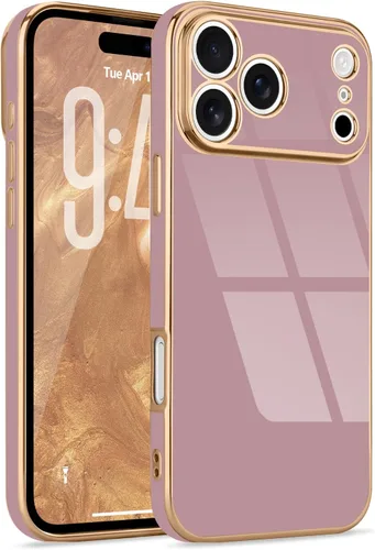 Miniatura 76 de Lafunda Diseñada para iPhone 13 Pro, fundas lujosas con chapado lindo para mujeres y niñas, elegante borde dorado, a prueba de golpes, TPU con funda