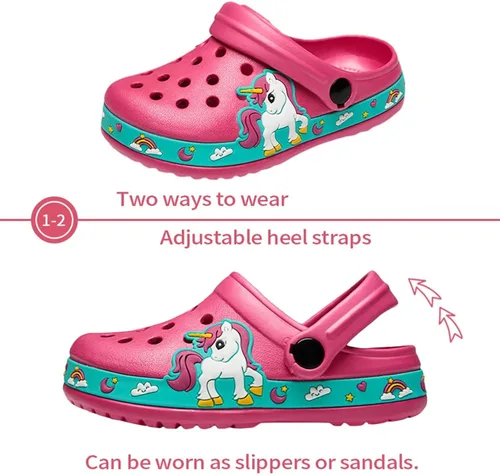 Miniatura 2 de OHSNMAKSL Pantuflas tipo zueco para niños, sandalias de jardín, zapatos de agua, zapatillas de deporte de dibujos animados para niños y niñas