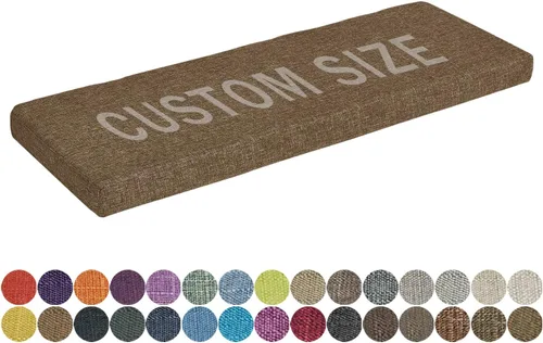 Miniatura 20 de Cojín de banco de tamaño personalizado, 30 colores, cojín de asiento de ventana panorámica, espuma gruesa de tapicería de 1.18 pulgadas, 1.97