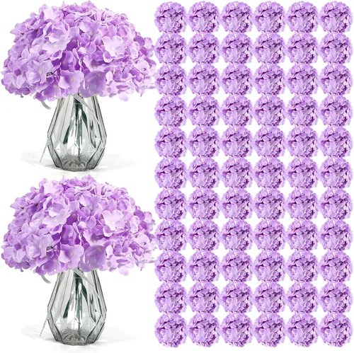 Miniatura 13 de Auihiay 26 piezas de flores hortensias artificiales de seda con tallo para decoración del hogar, bodas, fiesta.