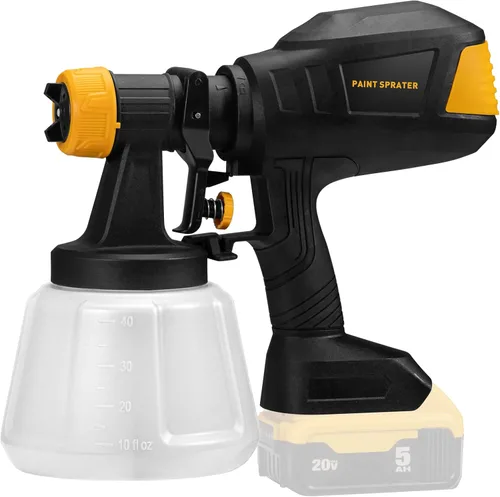 Pulverizador de pintura inalámbrico sin escobillas para batería Dewalt de 20 V, 4 boquillas, viscosidad de 150 Din/s, caudal de 33.8 fl oz/min y