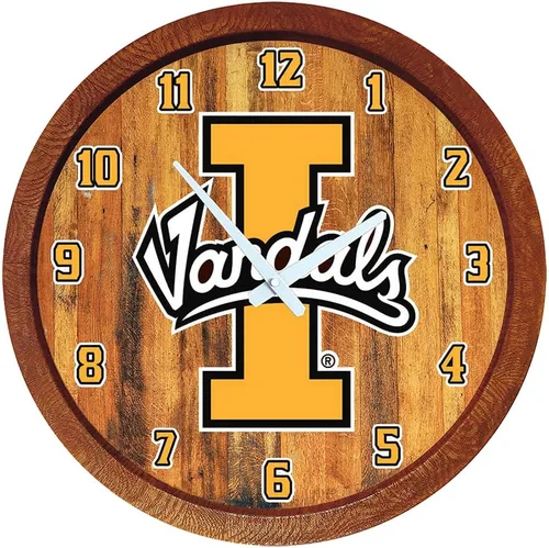 Miniatura 111 de The Fan-Brand NCAA Oklahoma Sooners: Reloj de pared con parte superior de barril de imitación para decoración de bar, decoración de fiesta