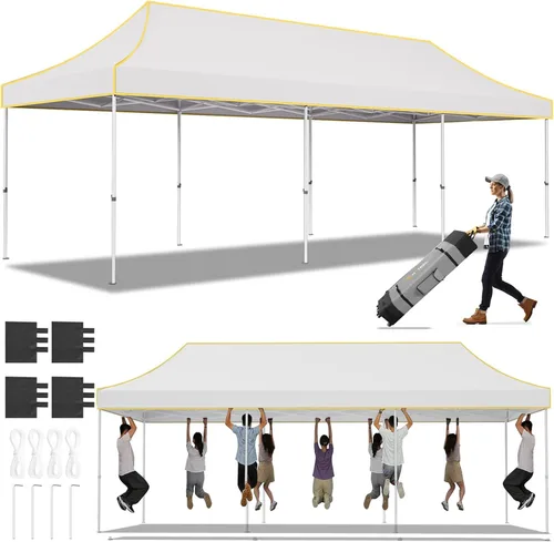 Miniatura 25 de Hoteel 10x15 Pop Up Canopy Tent Heavy Duty with 4 Sidewalls, Waterproof Party Tent, Easy Set-up Commercial Instant Tents with Roller Bag & Sandbags