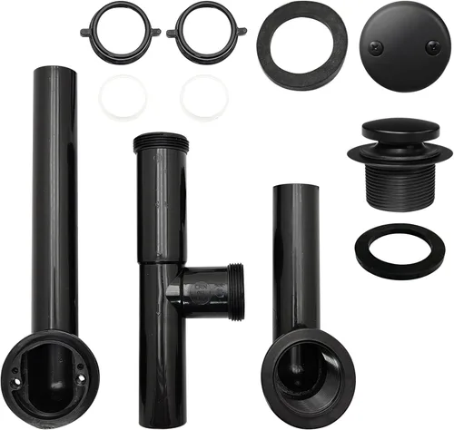 Miniatura 2 de Westbrass 593144-62 Kit de drenaje de residuos de baño con punta tubular de 1-1/2 pulgadas, color negro mate, paquete de 1