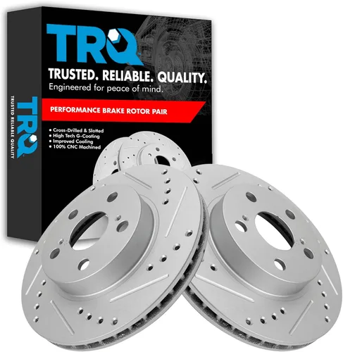 Miniatura 152 de TRQ Juego de rotores de freno de rendimiento trasero con revestimiento G premium compatible con Mazda 6 2014-2021