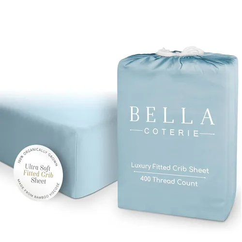 Miniatura 13 de Bella Coterie - Sábanas de lujo de viscosa de bambú para cuna Cultivadas orgánicamente Ultra suaves Enfriamiento para un mejor sueño Sábanas
