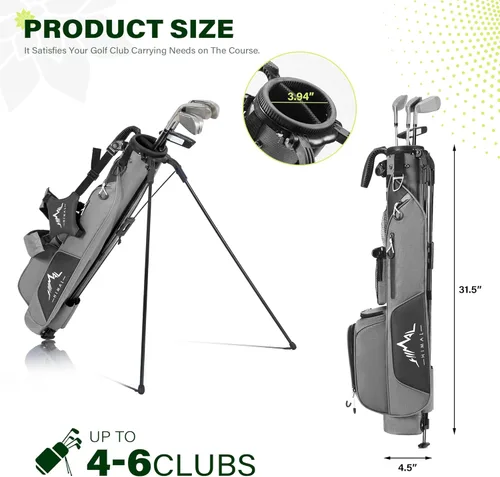 Miniatura 2 de uniHimal Par 3 Golf Bag Small Lightweight with Dual Shoulder Straps – Pitch n Putt Golf Bag Easy to Carry and Durable for Men/Women– 31.5 inches