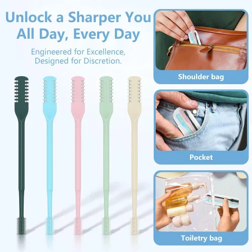 Miniatura 8 de Cortador de pelo nasal 2 en 1, recortador manual de doble cara con cepillo, cuchillo de nariz giratorio de 360° para hombres y mujeres, herramienta