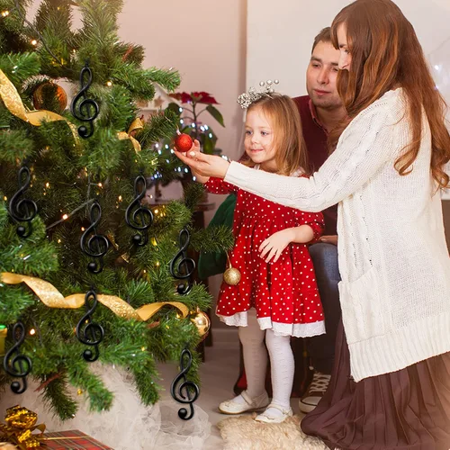 Miniatura 7 de Patelai 6 Piezas Adornos Navideños de Notas Musicales Adorno de Clave de Sol para Árbol de Navidad Decoraciones de Fiesta Temática Musical Adornos
